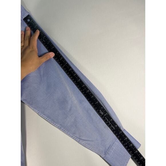 Peter Millar Shirt Mens Large Blue Nanoluxe Long Sleeve Button-Down Dress Shirt - Picture 6 of 8